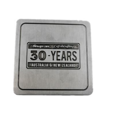 China Custom Silver Portable Maker Engraver Logo Metal Coasters for sale