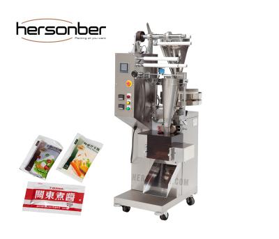 China Food Vertical Packaging Machine 3 Side Seal Multi-Function Shaping/Filling/Sealing for Gel Ketchup Liquid Honey Sauces Soy Sauce Food Factory for sale