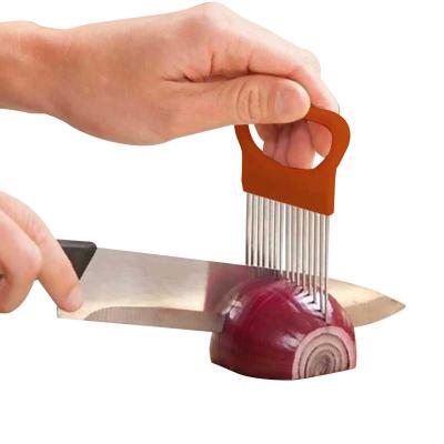 China Various Colors Viable Hot Wholesale High Quality Steel Onion Slicer Fruit Vegetable Needle Cutter Onion Cutter Sale Onion Cutter for sale