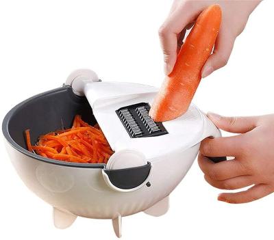 China Multifunctional Viable 9 in 1 Vegetable Round Vegetable Cutter Veggie Cutter Vegetable Rotating Shredder Cutter Grater for sale