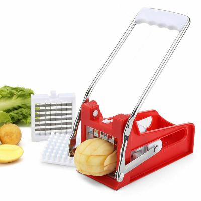 China Manual Potato Cutter Stainless Steel French Fries Potato Slicer Chips Maker Meat Chopper Dicer Viable Kitchen Cutter for sale