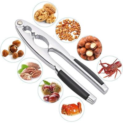 China Eco-Friendly Kitchen Sustainable Nutcracker Stainless Steel Nut Cracker Nut Cookie Sheller Walnut Cookie Pliers Metal Opener Tool for sale