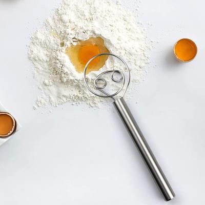 China Stainless Steel Viable Bread Manual Kitchen Dutch Eyes 2 Circles Original Danish Hand Beater Dough Egg Mixing Tool for sale