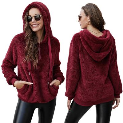 China New Arrival Viable Winter Casual Ladies Blouses And Tops Plus Size Comfortable Womens Hooded Sweater for sale