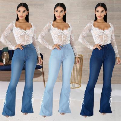 China 2021 Summer Long Cotton Women's Denim Pencil Pants Flare Ladies Hot Casual Skinny Jeans Street for sale