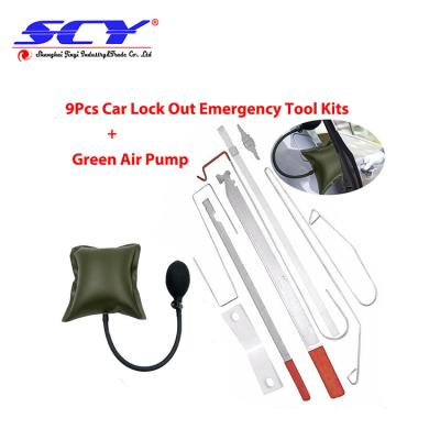 China Car Door Open Tool Key Lock Tools Emergency Unlock Kit + Compressor Universal SCYCDOTL-001 for sale