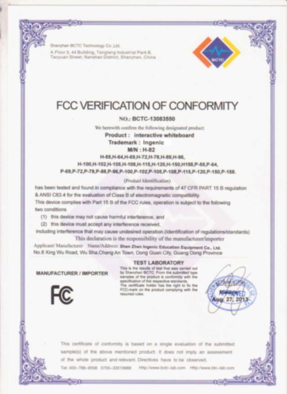 FCC - ShenZhen Ingenic Education Equipment Co., Ltd.