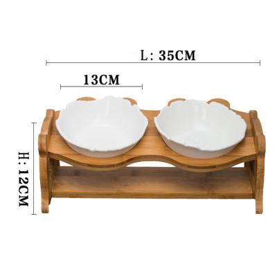 China Ceramic Double Bowl Pet Bowl Dog Bowl Protection Cervical Vertebra Viable for sale