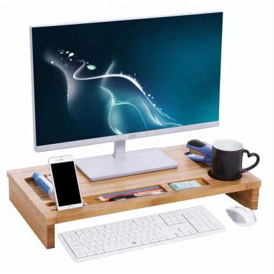 China Monitor Stand/Bamboo TV, Riser Computer Monitor Stand Desk Oganizer with Storage Desk Organizer with Phone Holder for sale