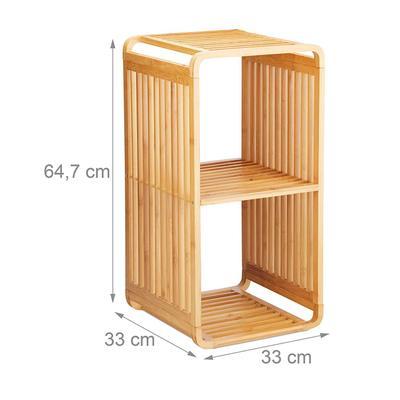 China Sustainable Bamboo System Double Positions Content Shelving Rack for sale