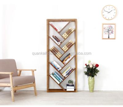 China Eco-friendly natural bamboo bookcase with 5-6 shelf sizes for sale