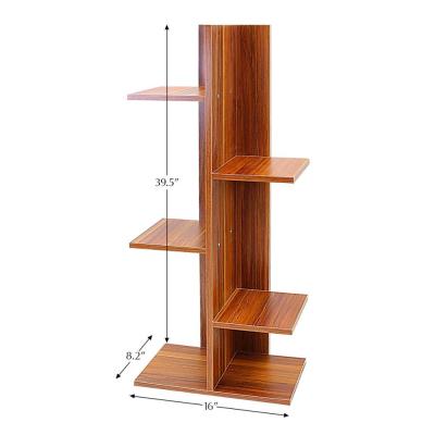 China 6 Tiers Viable Bamboo Flower Stands Plant Outdoor Display Stand Wooden Pot Shelf Storage Rack for sale