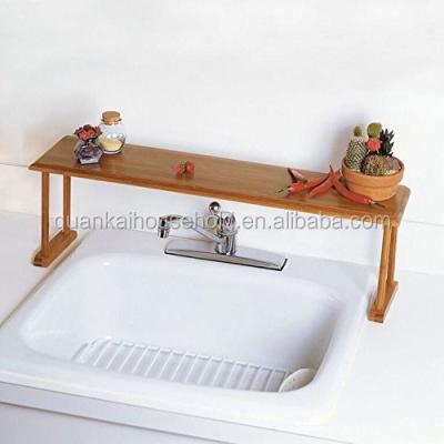 China Sustainable bamboo over - sink shelf, racks for sale