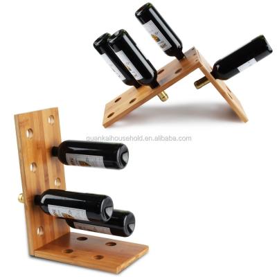 China Sustainable Duo-Shape Tabletop Wooden Wine Rack - Natural for sale