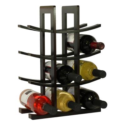 China 12-Bottle Sustainable Bamboo Wine Rack Home Collection Wood Wine Display Stand for sale