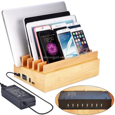 China BAMBOO Bamboo Multiple Devices Charging Station Holder for sale