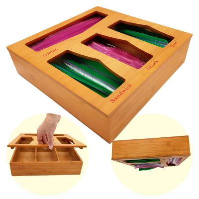 China ZIPLIKE Storage Box Stocked Bamboo Sandwich Bag Bag Food Bag Can Be Hung And Put Drawer Dispenser Drawer Organizer for sale