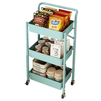 China Modern No Need To Install Portable Folding Trolley Shelf Suitable For Baby Storage Shelf Household Trolley for sale