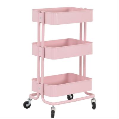 China Modern storage rack baby bathroom bedroom kitchen rack mobile storage pulley suitable for storage rack household beauty trolley for sale