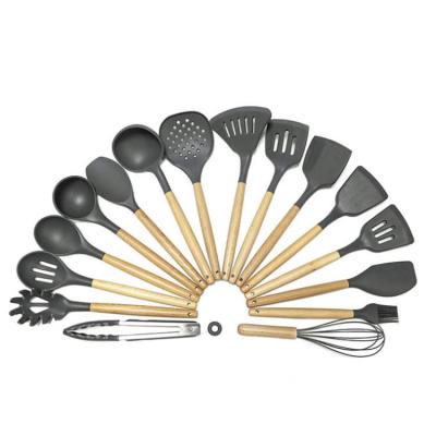 China 16pcs Food Grade Kitchen Cookware High Temperature Resistant Silicone Kitchenware Set Sustainable Premium Set for sale