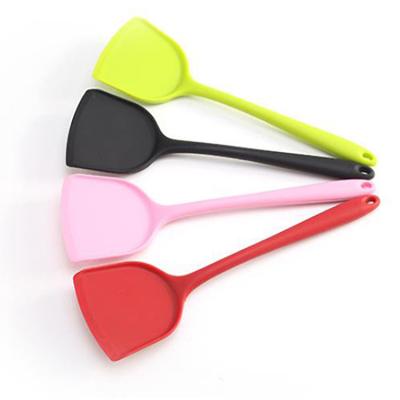 China Viable Wholesale Heat Resistant Silicone Spatula Kitchen Cooking Pizza Pancake Frying Asian Egg Turner for sale