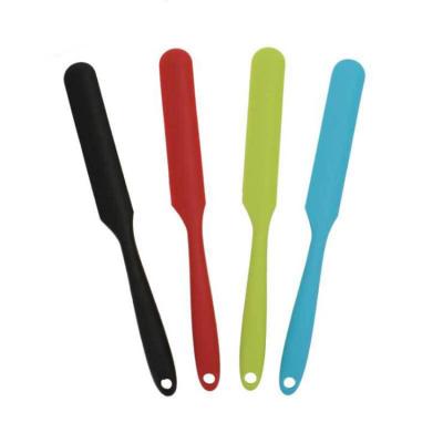 China Viable Hot Selling Colorful Silicone Cake Cream Butter Spatula Non-stick Heat Resistant Silicone Pastry Scraper for sale