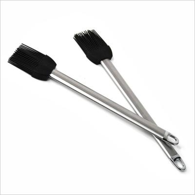 China Viable High Temperature Resistant Silicone Brushes For Grilling Cooking Marinating Cooking Pastry Basting Silicone Oil Brush for sale