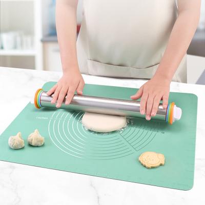 China 50*40cm Food Grade Silicone Reusable Pastry Mat With Measurement Silicone Reusable Dough Rolling Mat Non-Stick Rolling Mat for sale