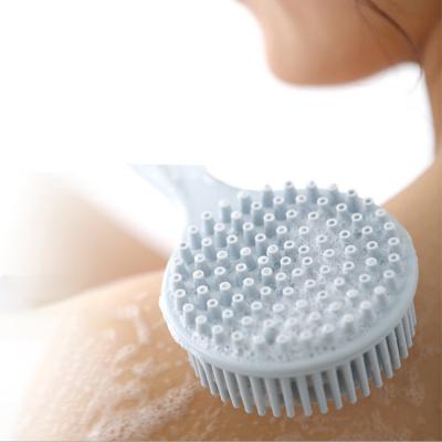 China Long Handle Adults Bath Scrubber Shower Back Cleaner Silicone Body Brush Massage Shower Scrubbing Back Sweep Exfoliate Dead Skin for sale