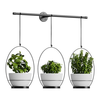 China Best Modern Durable Planter Pot Hanging Wall Basket Planter White Plastic Unique Planters Flower Pots For Indoor Plants for sale