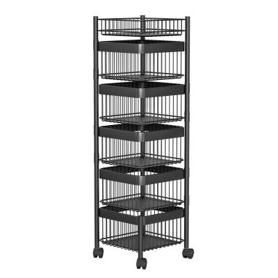 China Contemporary Multifunctional Storage Racks and Holders, Rotating Floor Standing Shelf Storage Basket for Household Storage Shelf for sale