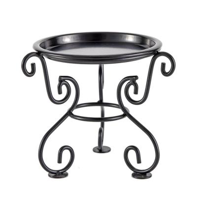 China Wholesale 1 Tier Good Quality Metal Flower Garden Item Stand Black Color Powder Material Plant Stand Racks for sale