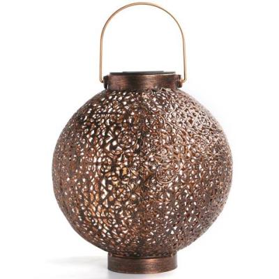 China High Quality Handcrafted Decorative Moroccan Solar Metal Garden Lights Lantern Outdoor Light for sale