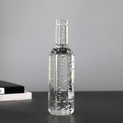 China Unique Europe Bottle Shape Crystal Art Modern Home Decor Sculpture for sale