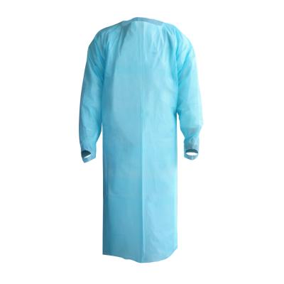 China Medical Care Factory Directly Sales CPE Gown Waterproof Disposable CPE Isolation Gown Apron With ISO Certificate for sale