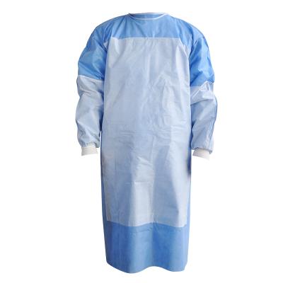 China Medical Disposable AAMI PB70 Healthcare Level 4 Cloth Reinforced Surgical Gown Isolation Gown For USA Market Sterile for sale