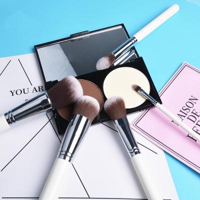 China Professional Makeup Brush Set Flat Brush 5pcs Handle Makeup Brush Set White Makeup Tools Kit for sale