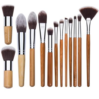 China New Professional Custom Logo Makeup Set Bamboo Makeup Brush Cosmetics 13pcs Synthetic Hair Brush Cruelty Free for sale