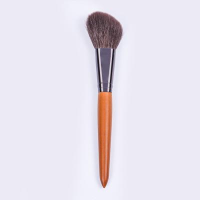 China Angular Blush Wooden Handle Animal Hair Highlight Makeup Brush Cosmetic Tool for sale