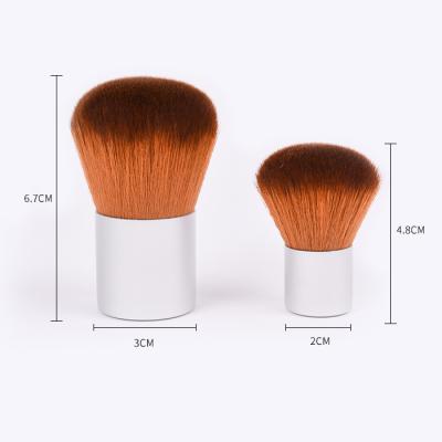 China Wholesale high quality super soft cosmetic brush mini cosmetic silver color base kabuki vegan Dongshen kabuki brush brush for sale