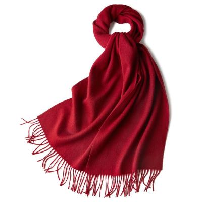 China Daily Life In The Warm Cozy 100%Wool Fabric Scarf Unisex Winter Wholesale Running Scarves Many Colors Thicken Woolen Scarf for sale