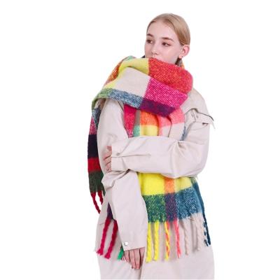 China Mid 2023 New Designer Warm Solid Color Winter Scarf For Women Faux Cashmere Scarf With Tassel Woven Warm Scarves Wholesale for sale