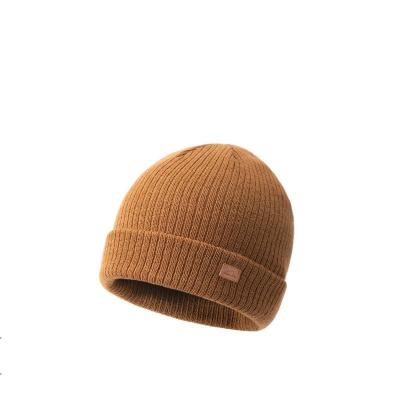 China COMMON Women Men Winter Wholesale Knitted Beanies Wool-Acrylic Skully Logo Classic Striped Unisex Plain Custom Knit Beanie Hats for sale