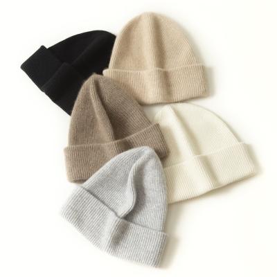 China JOINT Luxury Warm Wool Knitted Beanie Winter 100% Pure Wool Beanie Hats Skull With Custom Logo for sale