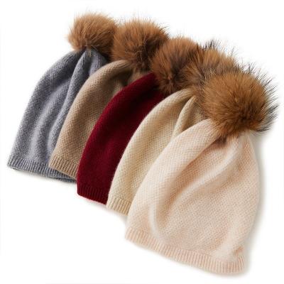 China Custom Winter Beanie Hats Knitted Cashmere Warm Beanie Knit Hat Skull Winter Style New Design COMMON Pure Cashmere for sale