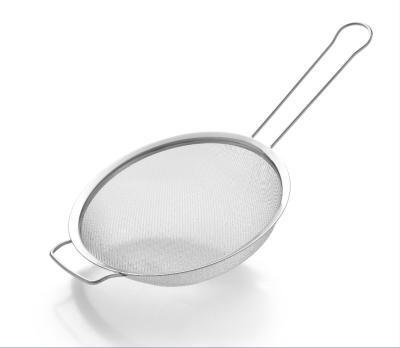 China Sustainable Kitchen Accessories Stainless Steel Square Ear Mesh Colander For Kitchen Use for sale