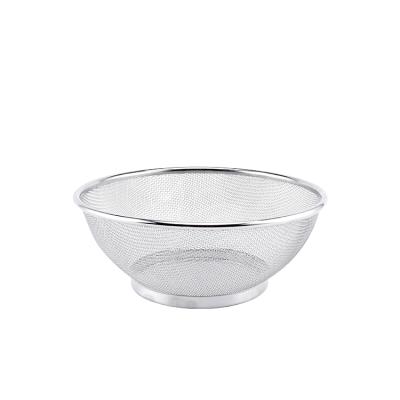 China MLC-4 Mesh Basket Vegetable Fruit Noodles Fine Colander 24.5cm Stainless Steel Viable Sieve for sale