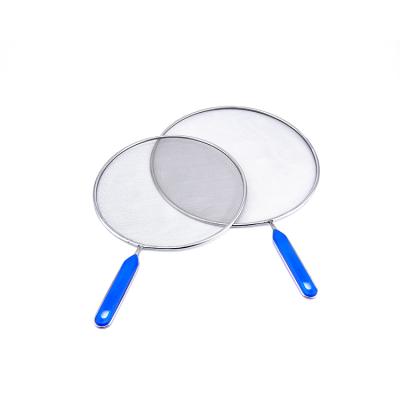 China MINLI 25cm Viable Stainless Steel Mesh Net Splatter Screen Guard for Frying Pan Hot Oil Splash Guard Prevent and Protect Skin for sale