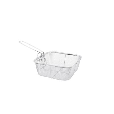 China Stainless Steel Viable Frying Ribbon Mini Square Basket Set Fine Kitchen Punch Sieve With Long Handle for sale