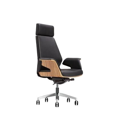 China Office Chair Boss Director Boss Luxury Comfortable Genuine Leather Office Chair (Size) High Back High Quality Adjustable for sale